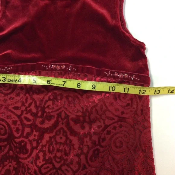 Gegrge Girls Red Velvet High-Low Holiday Dress Sz8 - Picture 7 of 10